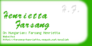 henrietta farsang business card